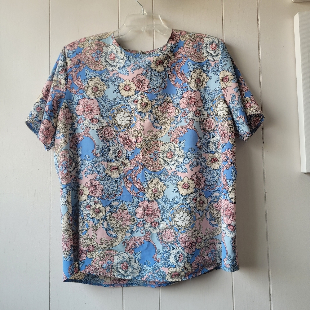 Vintage Floral Blouse by Lantana sz Large
